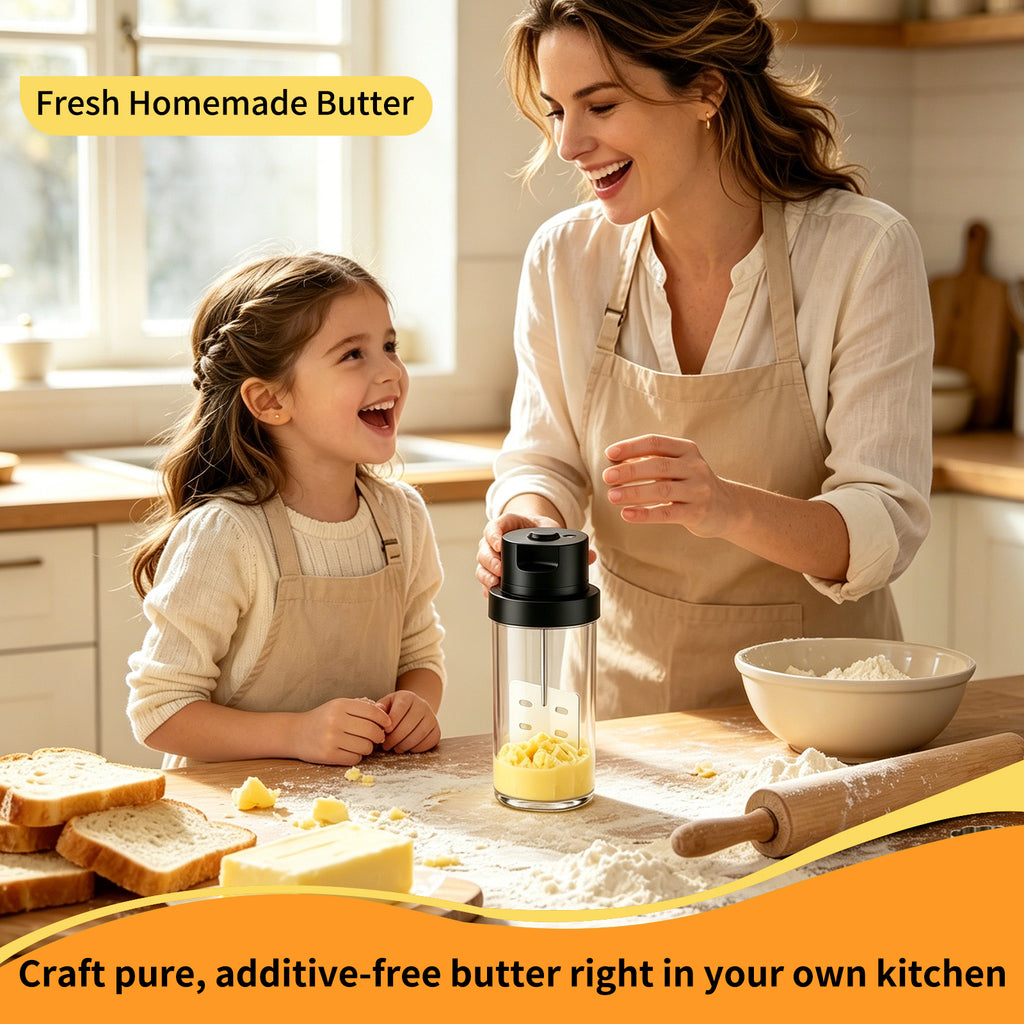 Electric Butter Churner,61 oz Glass Butter Maker Machine One-Touch Electric Butter Churner for Heavy Cream, Automatic Butter Make,Auto Shut-Off，10000RPM High-Speed Motor.