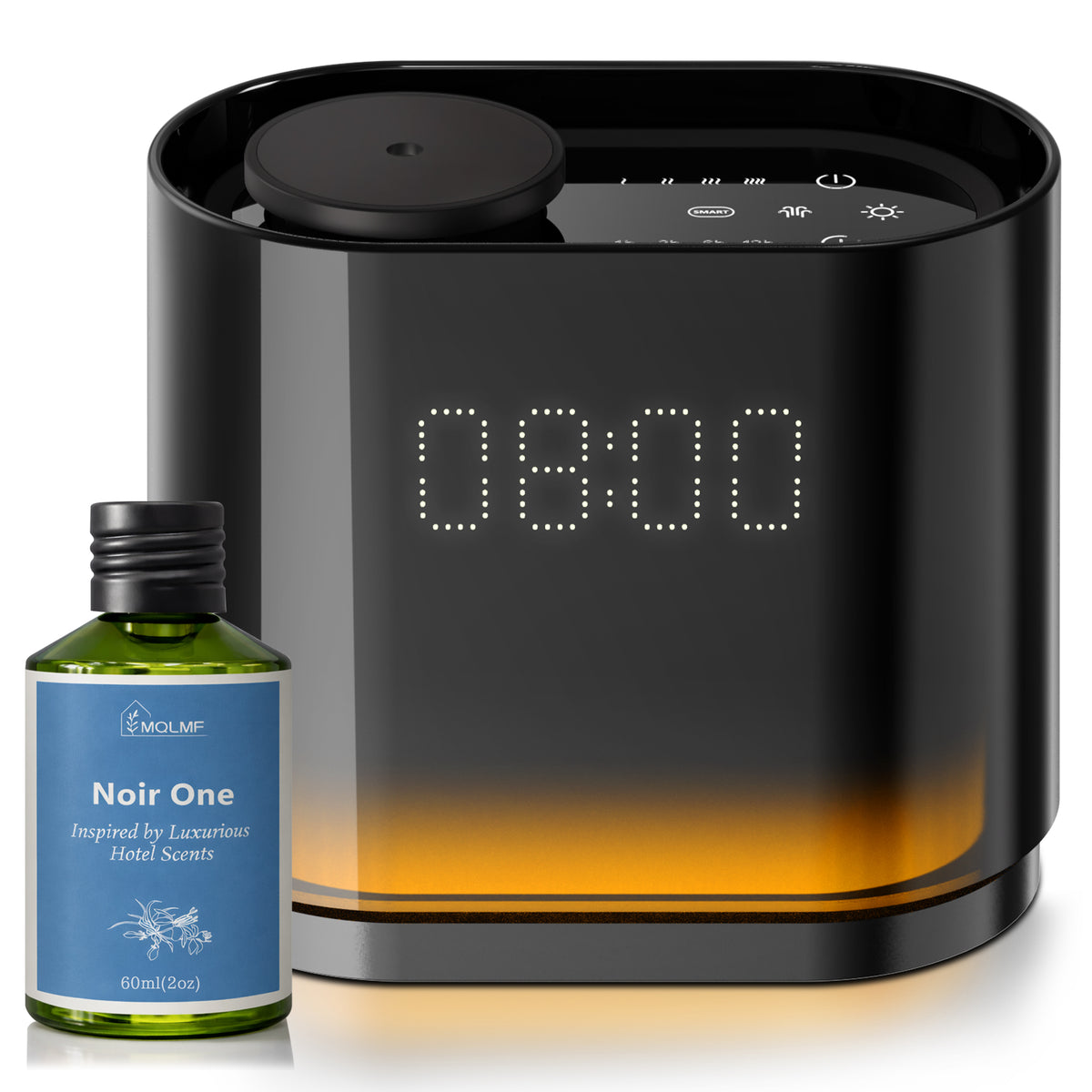 Waterless Diffuser for Home,1500 Sq Ft,LED Clock Display & Ambient Light, Smart Aroma Diffuser APP,Ultra Quiet Scent Air Machine, 4 Scent Levels, 1/3/6/12H Timer, 60ml