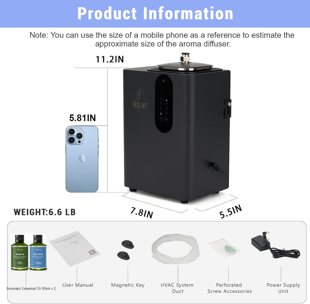 HVAC Waterless Scent Diffuser with Built-In Fan, 6,000 Sq. Ft.