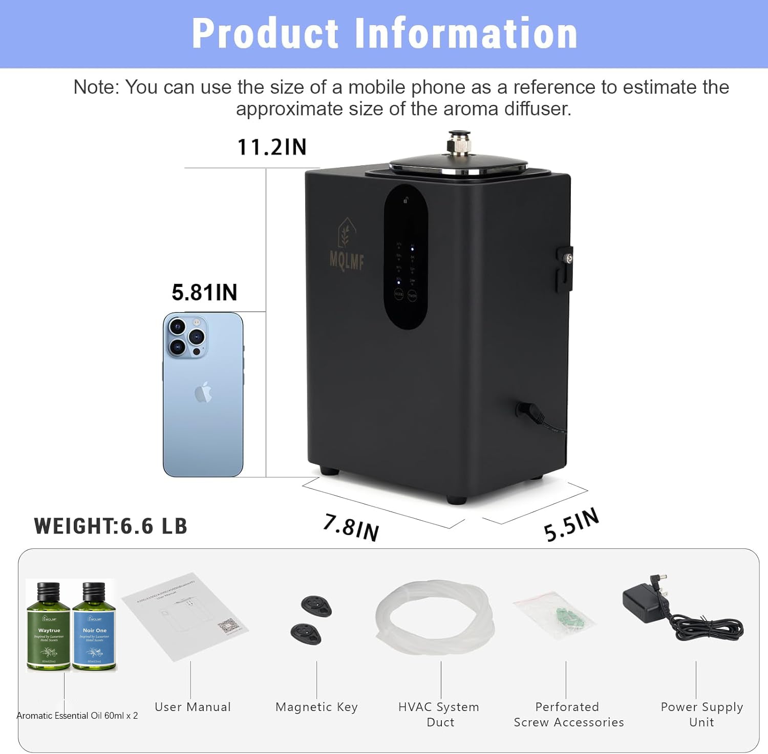 HVAC Waterless Scent Diffuser with Built-In Fan, 6,000 Sq. Ft.