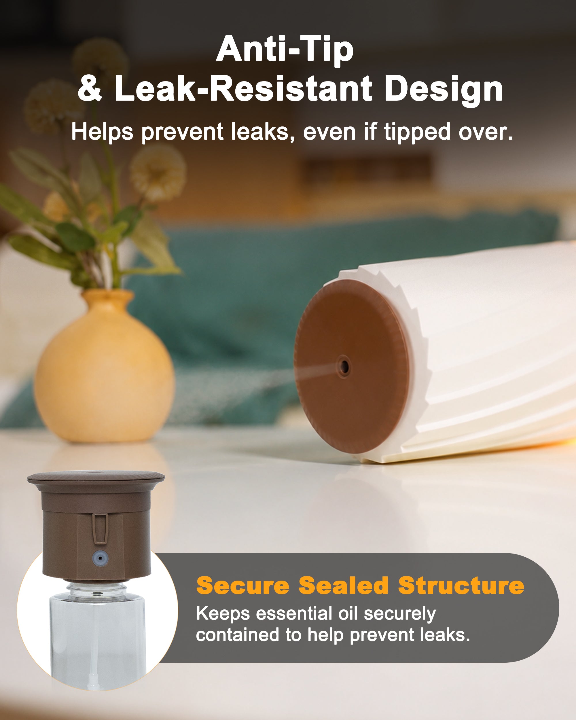 Waterless Scent Diffuser with Ambient Light, 1,000 Sq. Ft.
