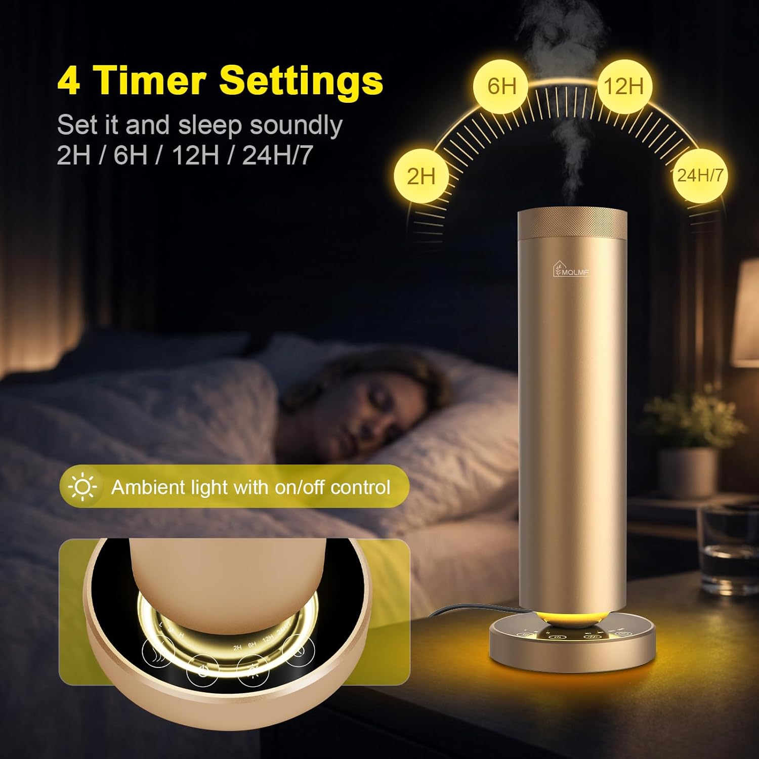 Aluminum Waterless Scent Diffuser with Ambient Light, 1,500 Sq. Ft.