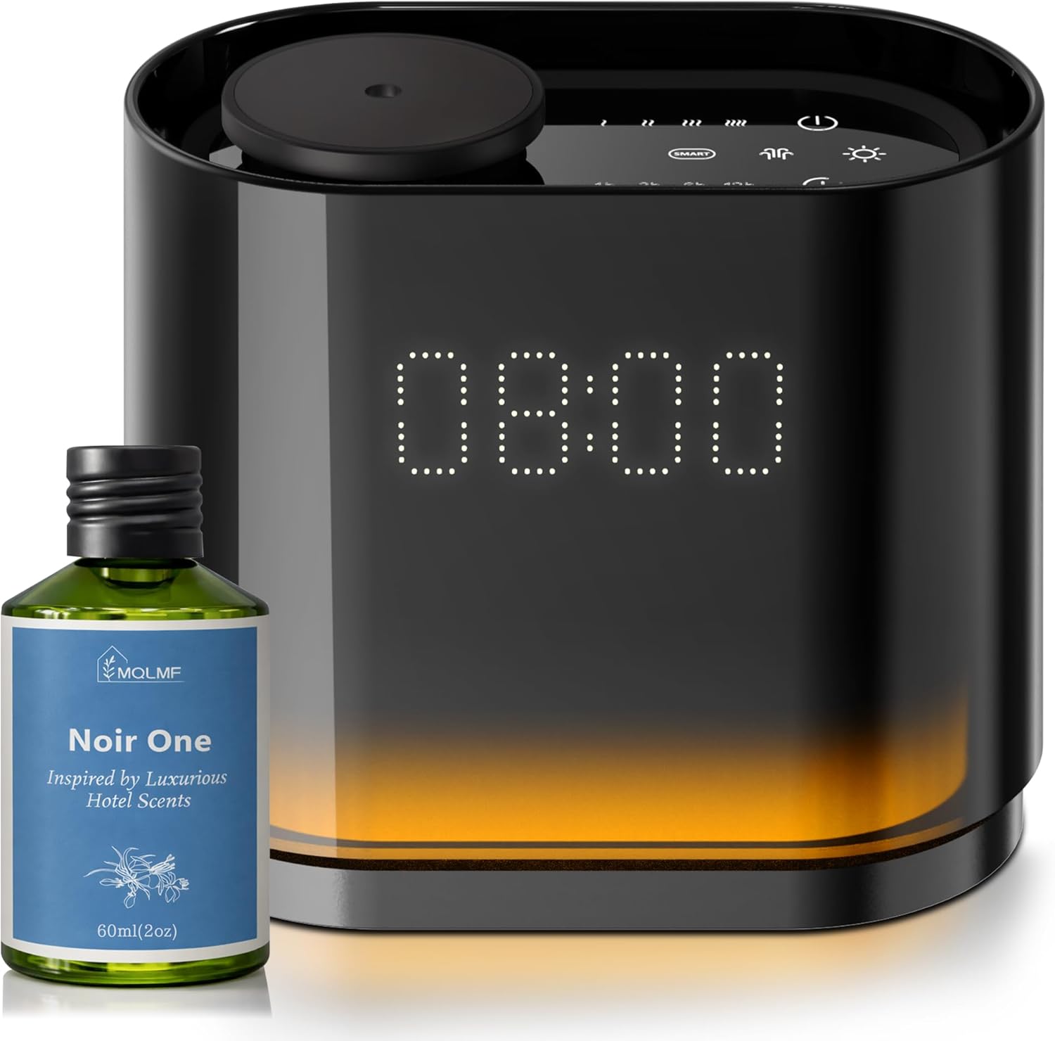 Waterless Diffuser for Home,1500 Sq Ft,LED Clock Display & Ambient Light, Smart Aroma Diffuser APP,Ultra Quiet Scent Air Machine, 4 Scent Levels, 1/3/6/12H Timer, 60ml