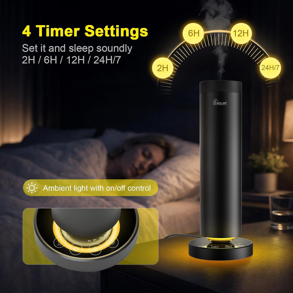Aluminum Waterless Scent Diffuser with Ambient Light, 1,500 Sq. Ft.