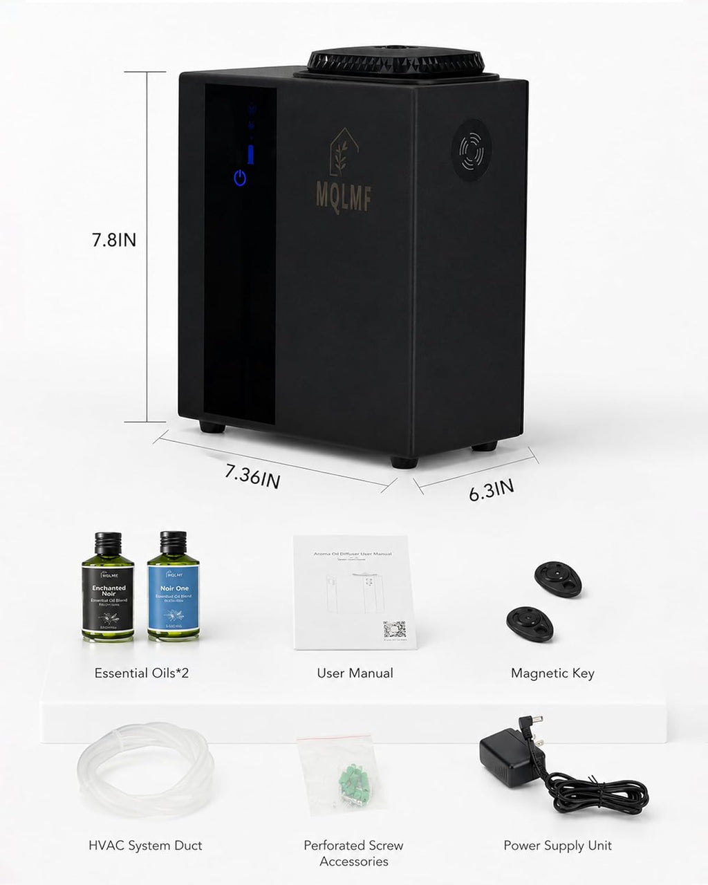 HVAC Waterless Scent Diffuser with 2 × 60 ml Oils, 4,500 Sq. Ft.