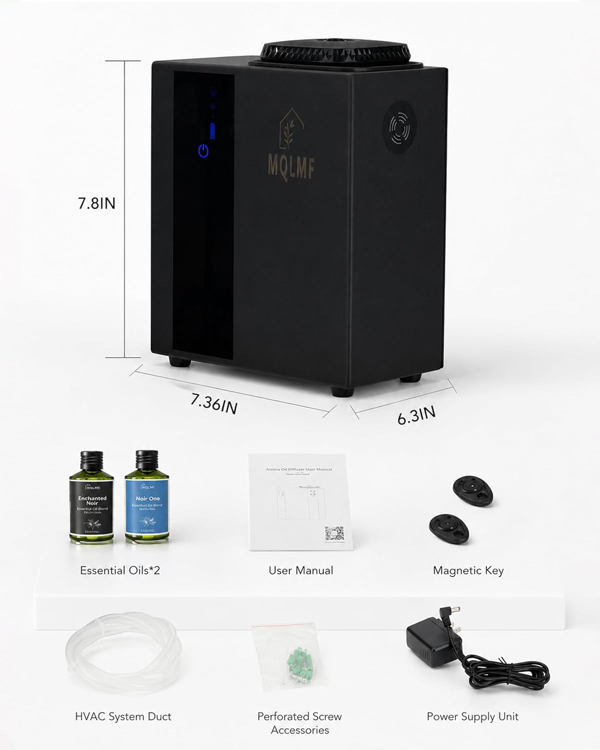 HVAC Waterless Scent Diffuser with 2 × 60 ml Oils, 4,500 Sq. Ft.