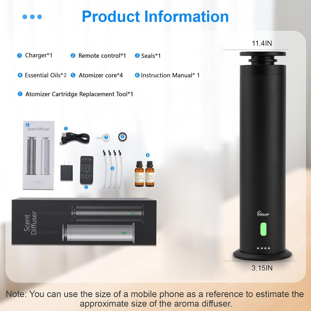 Rechargeable Waterless Scent Diffuser, 1500 Sq Ft | MQLMF