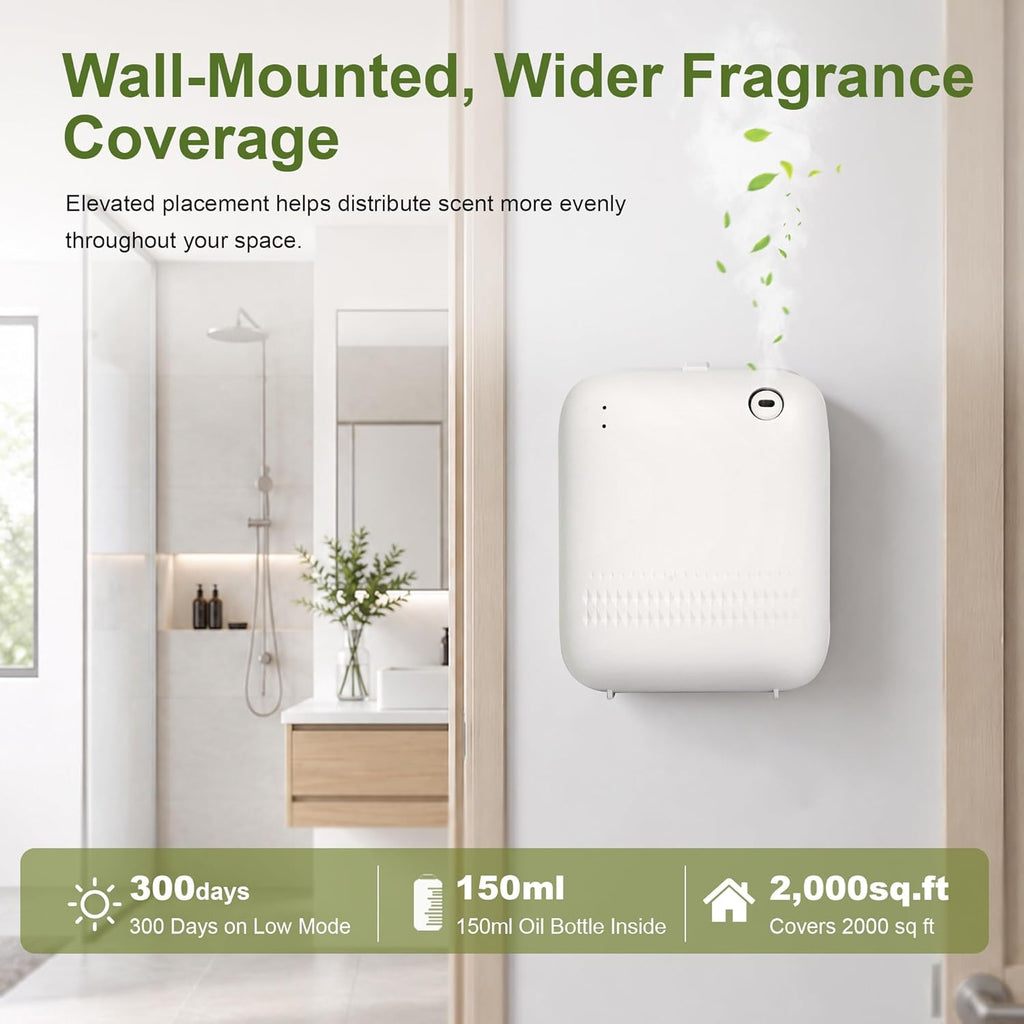 Wall-Mounted Waterless Scent Diffuser, 2,000 Sq. Ft.