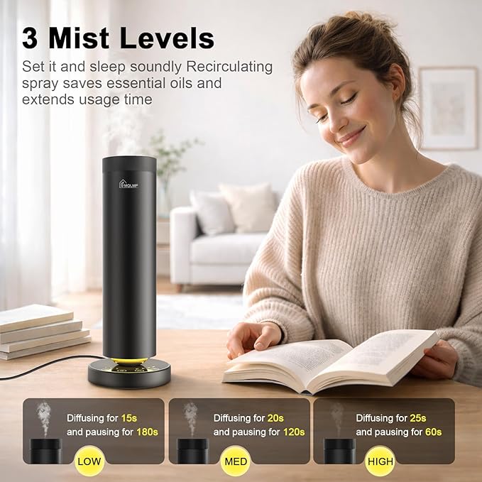Aluminum Waterless Scent Diffuser with Ambient Light, 1,500 Sq. Ft.