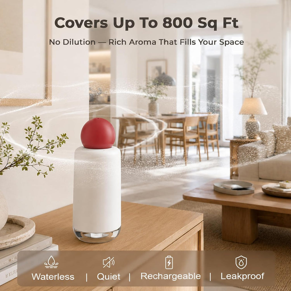 Rechargeable Waterless Scent Diffuser, 1,000 Sq. Ft.