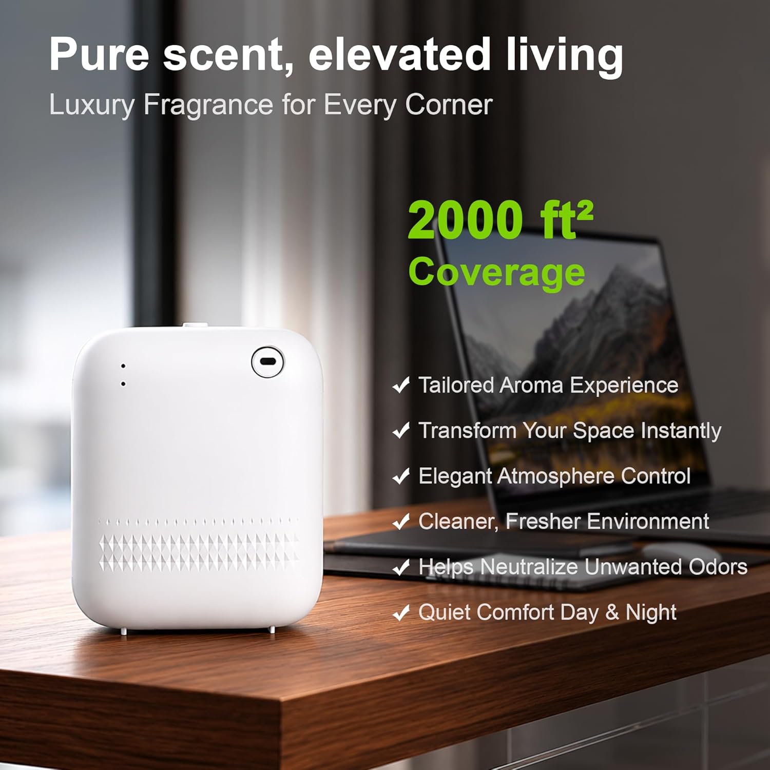 Wall-Mounted Waterless Scent Diffuser, 2,000 Sq. Ft.