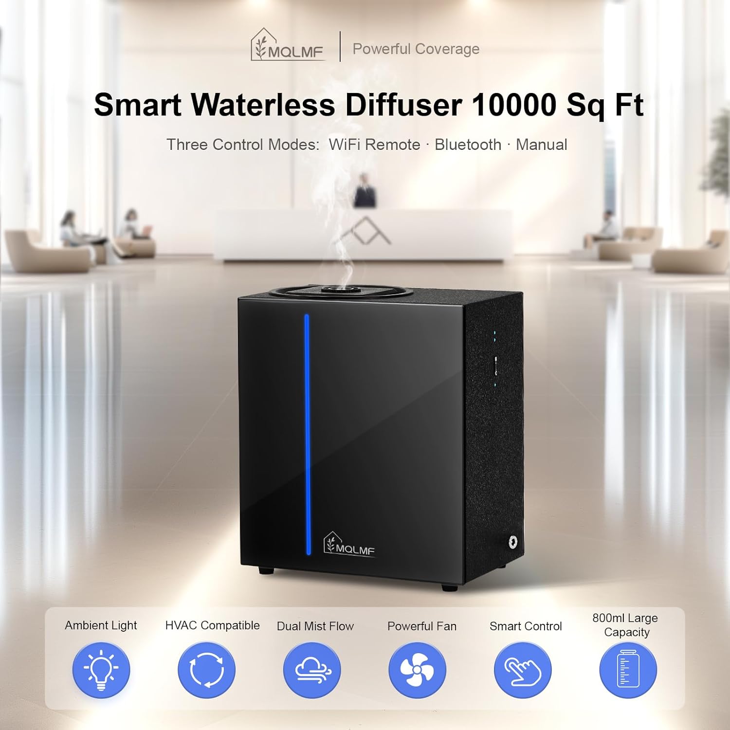HVAC Waterless Scent Diffuser with Wi-Fi, 10,000 Sq. Ft.