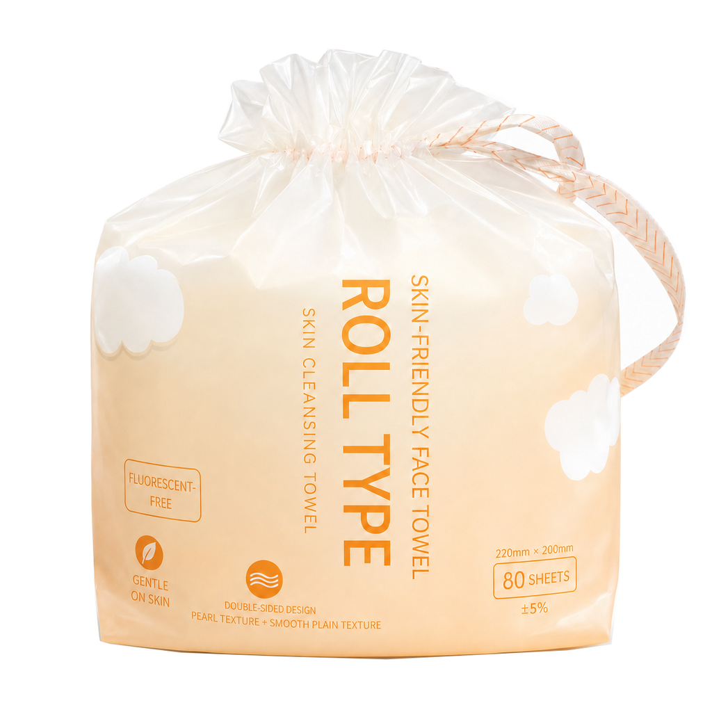 Face Towels Disposable Roll, 80 Count, 8.7 x 7.9