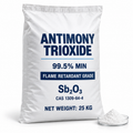 Antimony Trioxide 99.5% Flame Retardant Grade, Sb2O3 Powder, CAS 1309-64-4, 25kg Bag